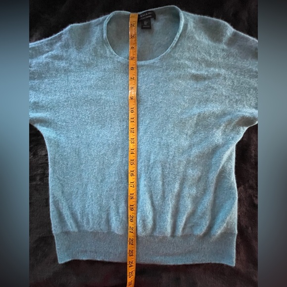 Tahari 100% Cashmere Turquoise Sweater Size L — Luxe & Cozy! - Picture 7 of 15